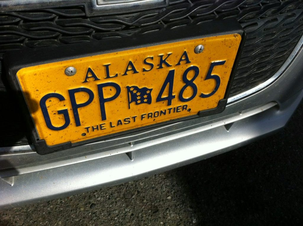 Alaska number plate, The Last Frontier
