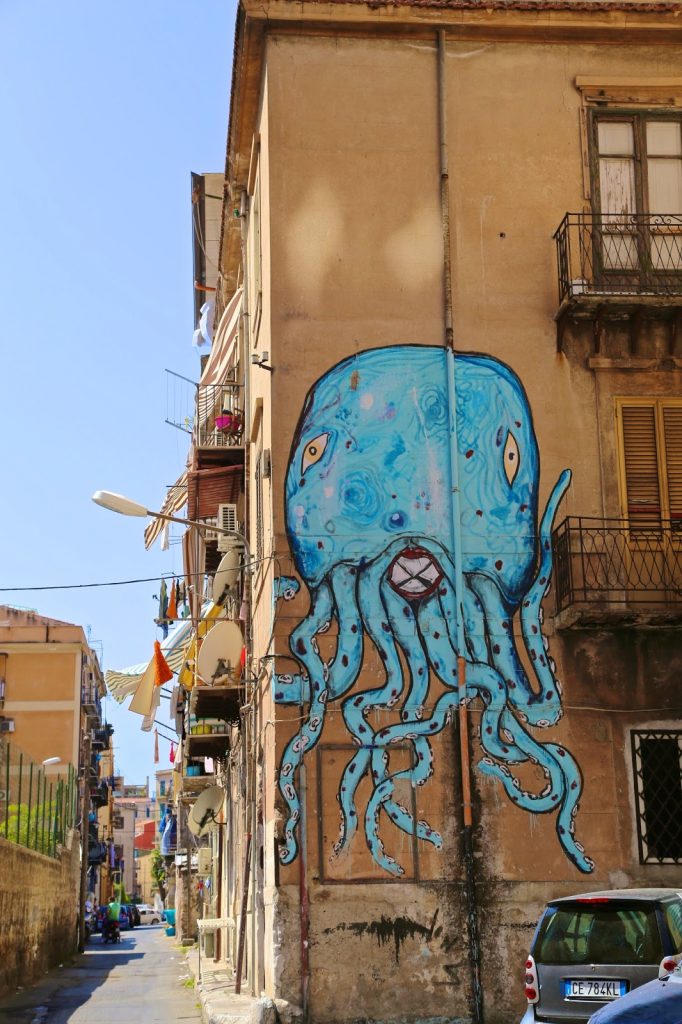 Mural on side of building, Palermo, Sicily