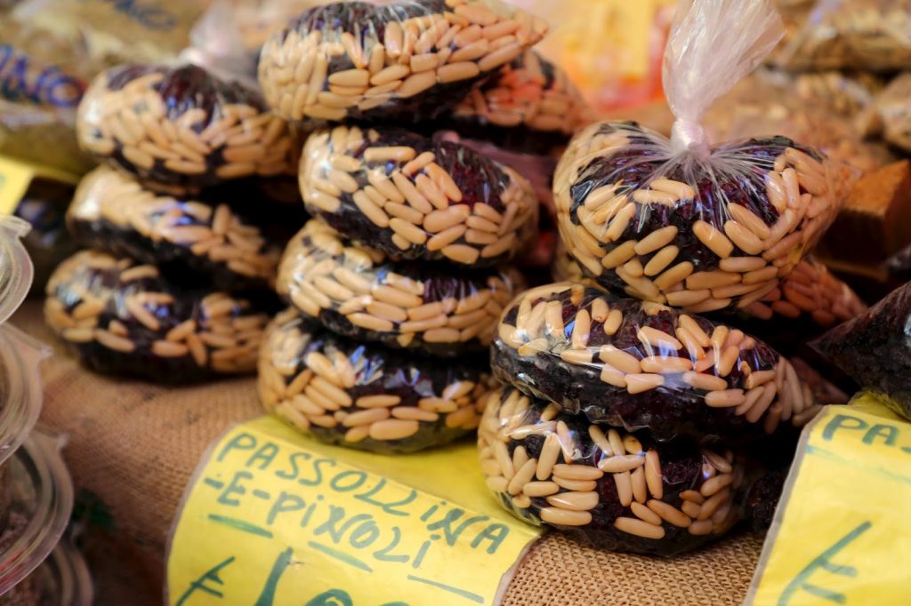 Pine nuts and raisins, Palermo, Sicily