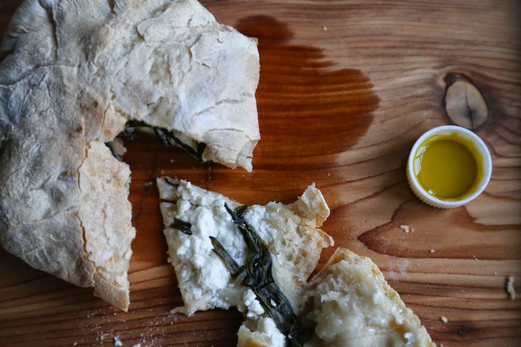 mini calzone with wild garlic and sheeps cheese recipe