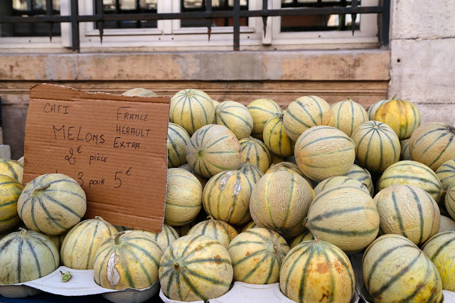 Melons  at Sète market, South of France