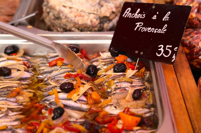 anchois a la provencale, Sète market, languedoc, france