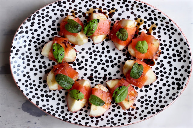 Christmas canapé recipe: nectarines wrapped in smoked salmon