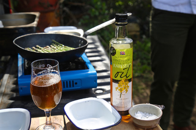 asparagus, beer, rapeseed oil