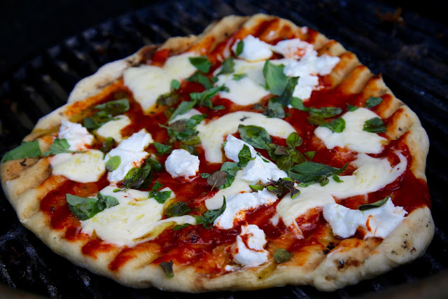 grilled pizza on the bbq
