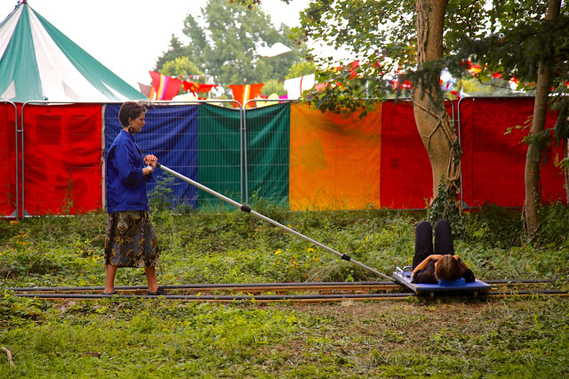 An installation'Track' by Graeme Miller, womad