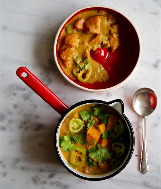 Vegan Coriander, Butternut Squash and Green tomato curry