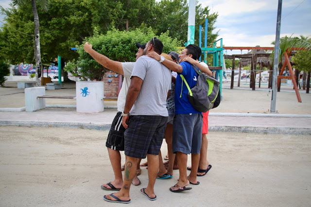 selfies on holiday, mexicans in holbox, mexico