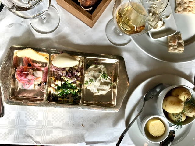 herring plate, sturehof restaurant, stockholm