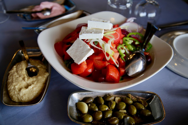 village salad, hummus, tarama, meze, Cyprus pic: Kerstin Rodgers/msmarmitelover.com