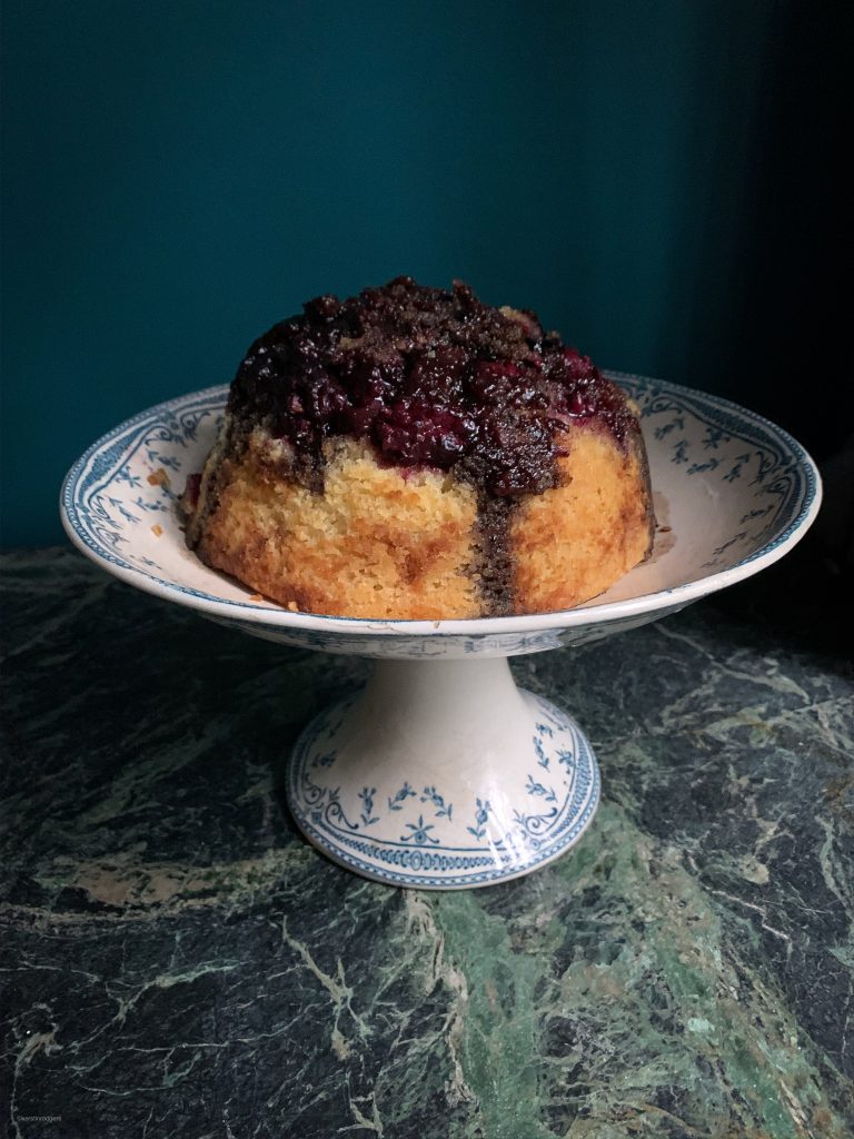 blackberry and liquorice steamed pudding pic:Kerstin Rodgers/msmarmitelover.com