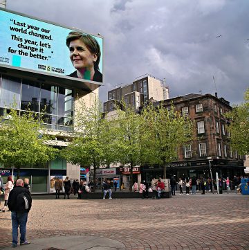 Nicola Sturgeon looming over Glasgow pic Kerstin Rodgers