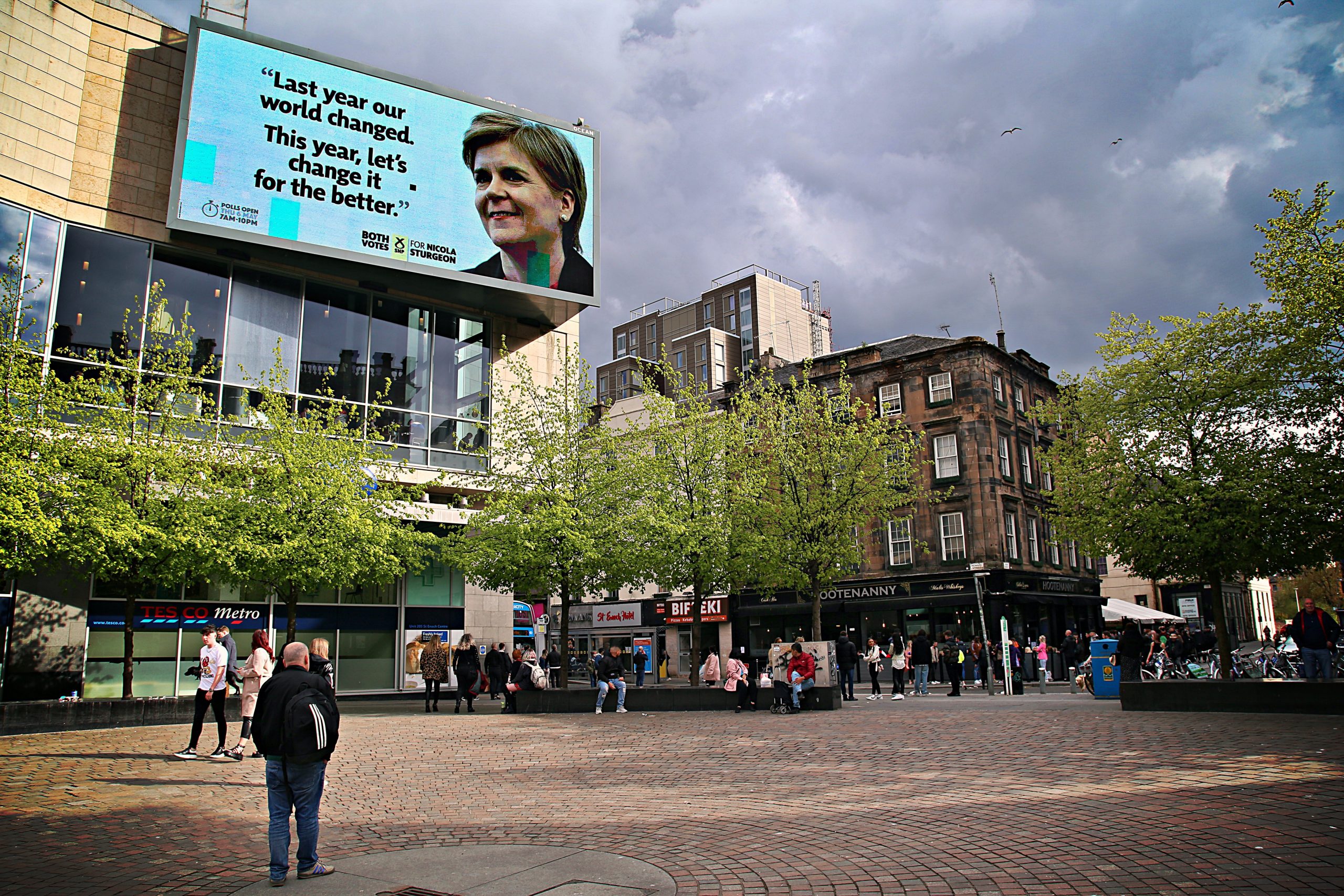 Nicola Sturgeon looming over Glasgow pic Kerstin Rodgers