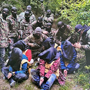 Hostile environment training. Me in front with our kidnappers.