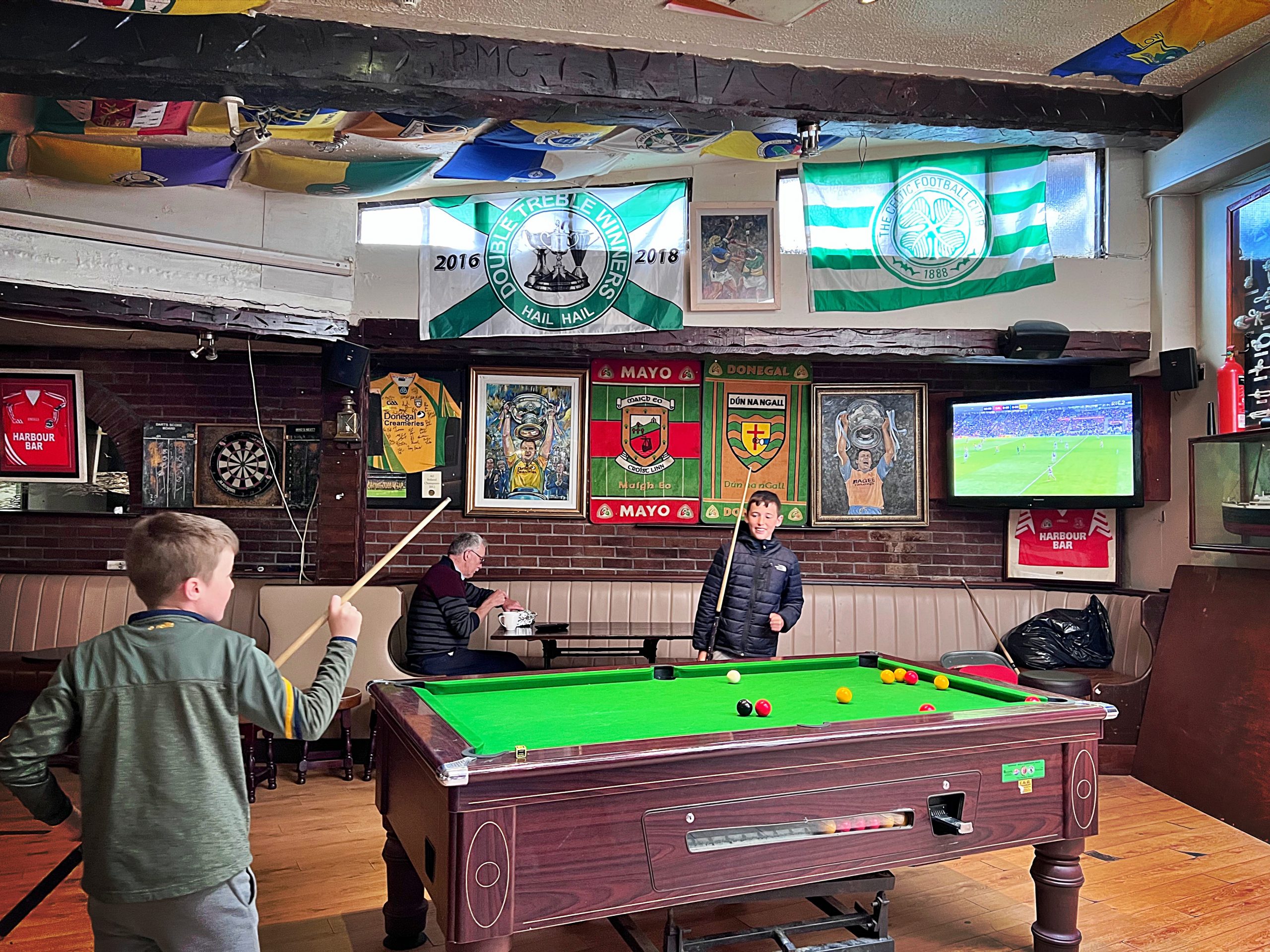kids playing pool in a pub, Killybegs, Ireland, Pic:Kerstin Rodgers 